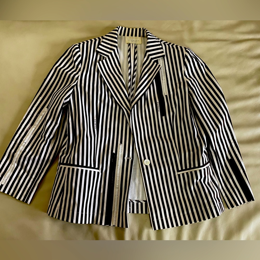 Vintage 90s Iceberg Sequin striped Blazer